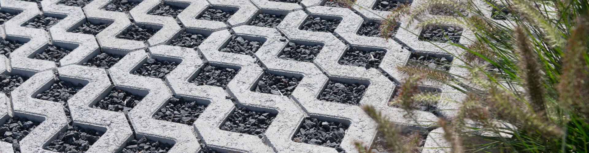 Grass concrete tiles